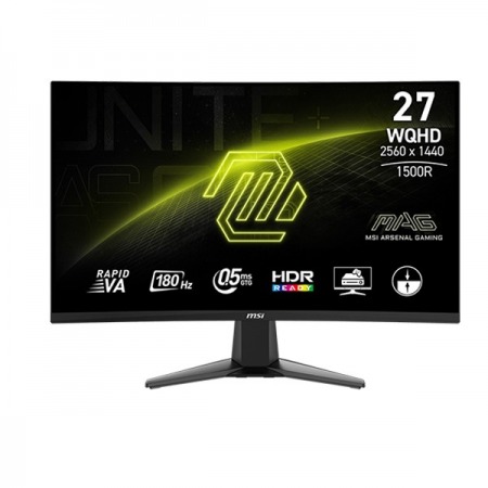 MONITOR MSI MAG 27CQ6F 27" GAMER CURVO 2K WQHD180HZ FREE SYNC/WIDE COLOR GAMUT/HDR READY/SIN BORDES