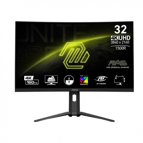 MONITOR 32" MSI MAG 321CUP GAMER CURVO 1500R 160HZ 4K UHD SIN BORDES / AI-VISION / DISPLAY HDR