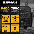 GENERADOR FIRMAN DE COMBUSTIBLE DUAL 9400W 120/240v